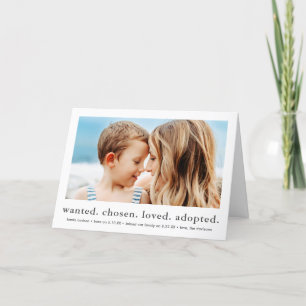 gewollt ausgewählt geliebt adoptiert Minimale Foto Ankündigung