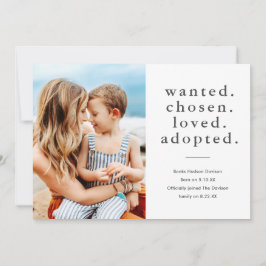 Gewollt ausgewählte Adoptiert Minimal-Foto-Adoptio Ankündigung