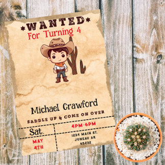 Gewollt Birthday Boy Country Western Einladung