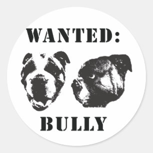 "Gewollt: Bully" englische Bulldogsticker Runder Aufkleber