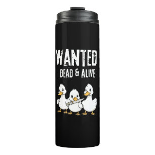 Gewollt Dead & Alive - Funny Duck Cartoon Thermosbecher