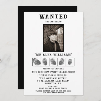 "Gewollt" Foto Geburtstagsparty Einladung