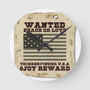 Gewollt Frieden Runde Wanduhr
