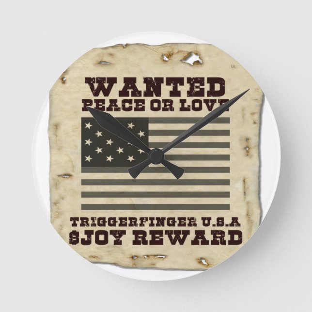 Gewollt Frieden Runde Wanduhr (Vorderseite)
