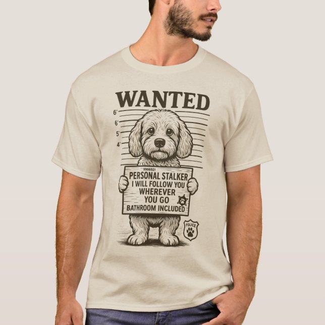 Gewollt Funny Dog Personal Stalker T-Shirt (Vorderseite)