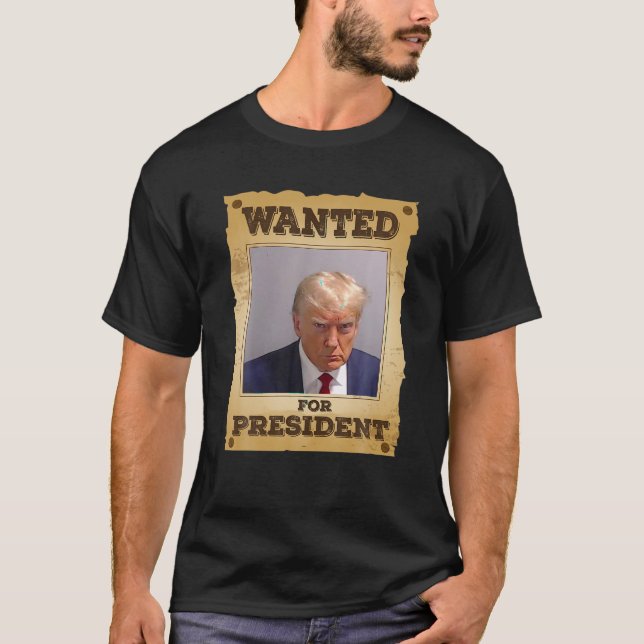 Gewollt für Präsident 2024 Trump Tasse schießt nie T-Shirt (Vorderseite)