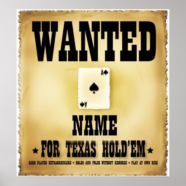 Gewollt für Texas Holdem Poster (Vorne)