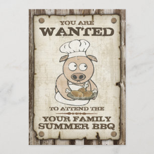Gewollt GRILLEN von Schweinen Einladung