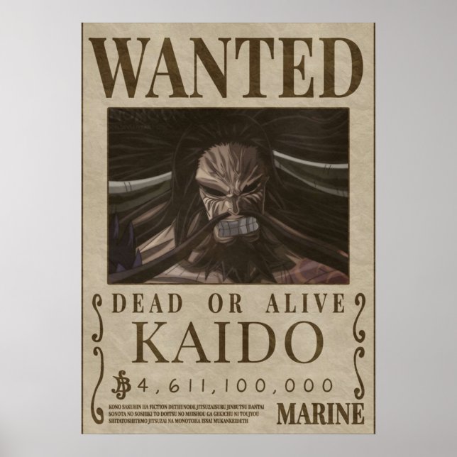 Gewollt KAIDO Kaido Bounty Poster (Vorne)