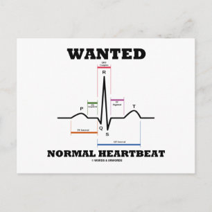 Gewollt normaler Herzschlag (Elektrokardiogramm) Postkarte