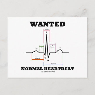 Gewollt normaler Herzschlag (Elektrokardiogramm) Postkarte