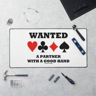Gewollt Partner mit guten Hand Bridge Card Anzügen Schreibtischunterlage