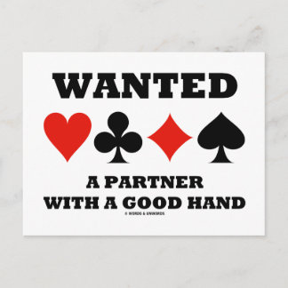 Gewollt Partner mit guter Hand (vier Card Anzug) Postkarte