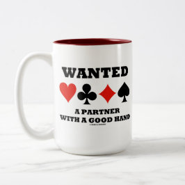 Gewollt Partner mit guter Hand (vier Card Anzug) Zweifarbige Tasse