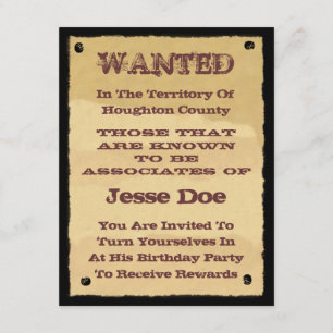 Gewollt Poster Einladungen zum Western ThemenParty