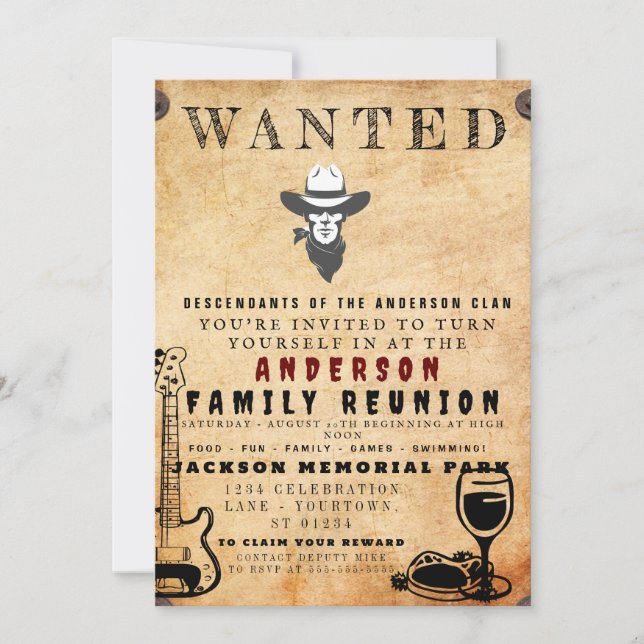 Gewollt Poster Family Wiedersehen Barbeque Einladu Einladung (Vorderseite)