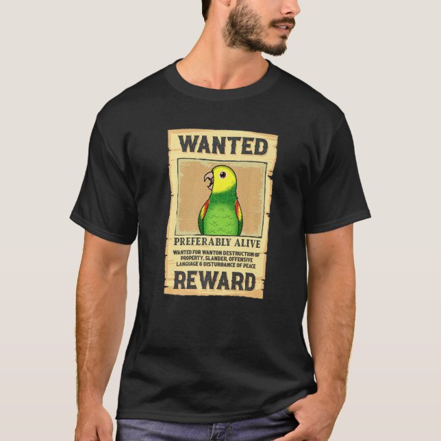Gewollt Poster Parrot I Doppelgelber Kopf Amazon T-Shirt (Vorderseite)