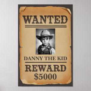 Gewollt Poster - Personalisierter Wilder West Cowb