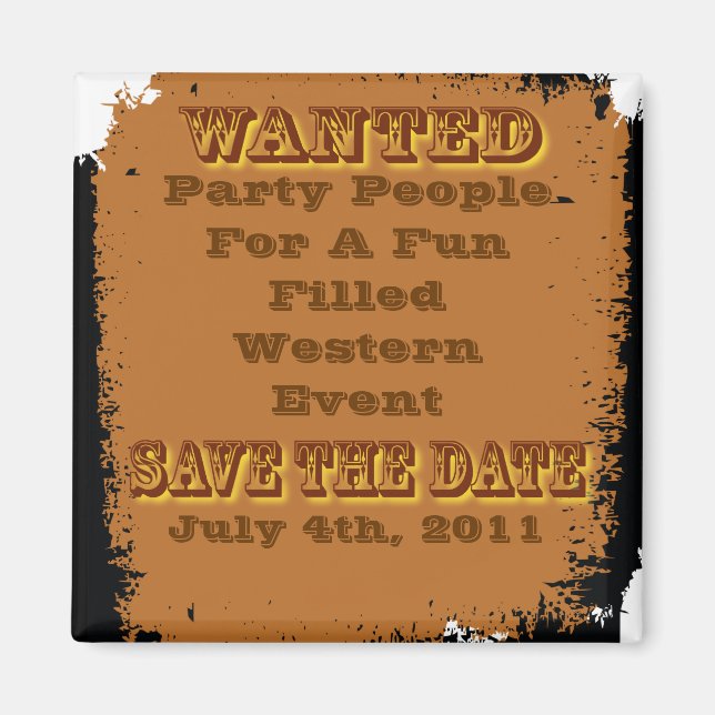 Gewollt Poster Save the Date Western Rustikal Magnet (Vorne)
