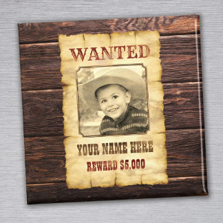 Gewollt Poster | Vintages Wildwestfoto-Meldebogen  Magnet