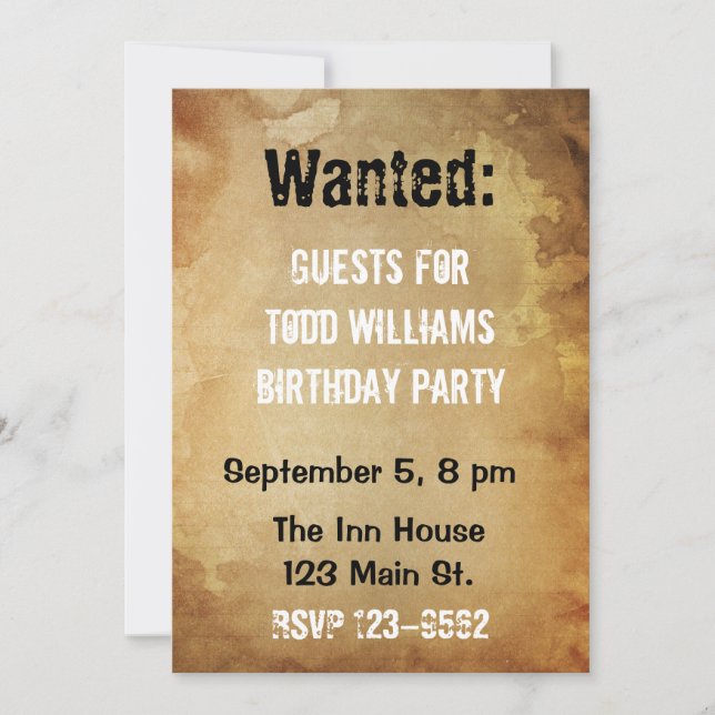 Gewollt Poster zum Geburtstag Einladung (Vorderseite)