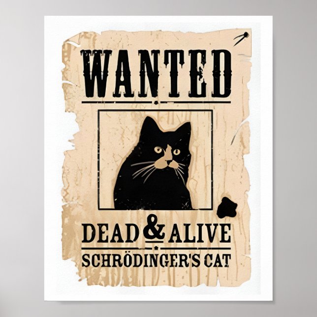 Gewollt Tote oder Alive Schrodinger Cat Poster (Vorne)