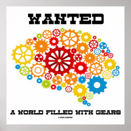 Gewollt Welt mit mechanischem Gehirn Poster