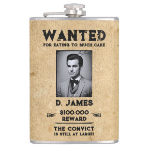 Gewollt Western zur Belohnung von Vintagen Spaß Flachmann