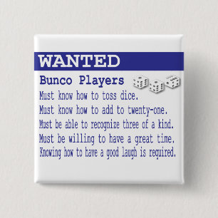 gewollte bunco Spieler Button