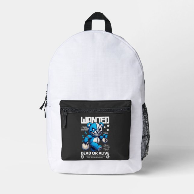 Gewollter Bandit Bär Grafik Rucksack (Vorderseite)
