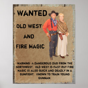 Gewollter Plakat-Pistolenheld des Westens Poster