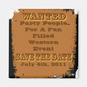 Gewollter Plakat-Save the Date Western rustikal Magnet