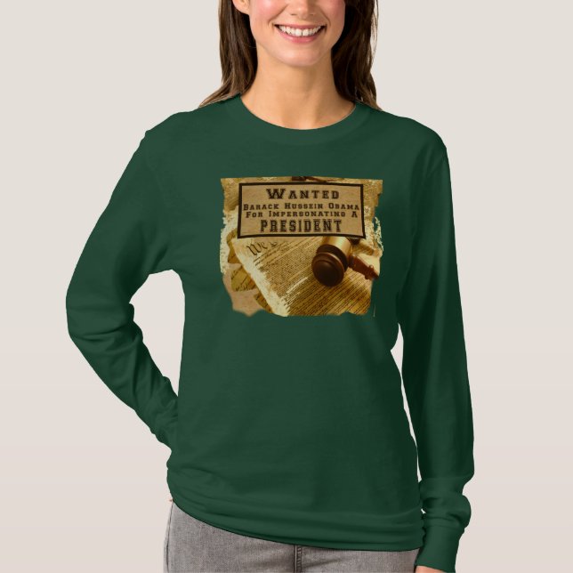 Gewollter Präsident Obama T-Shirt (Vorderseite)