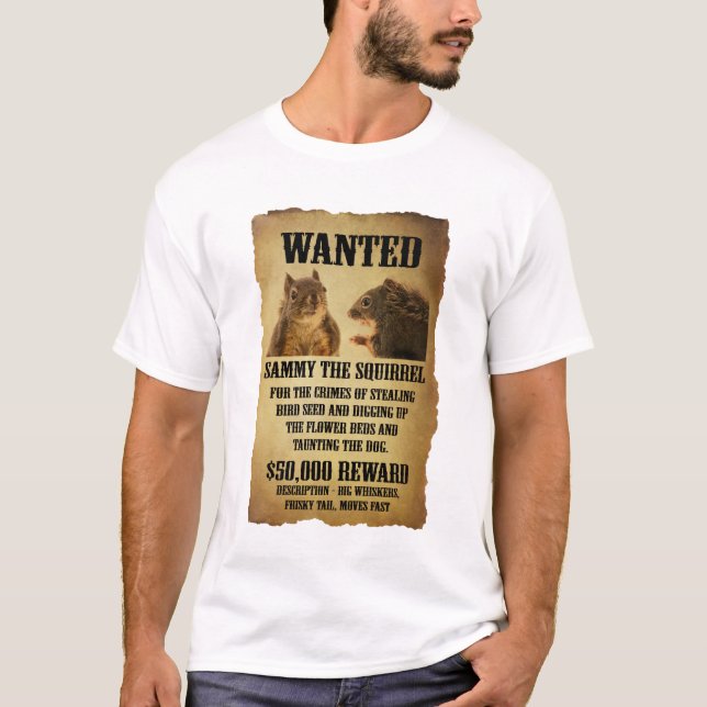 Gewolltes Plakat mit Eichhörnchen T-Shirt (Vorderseite)
