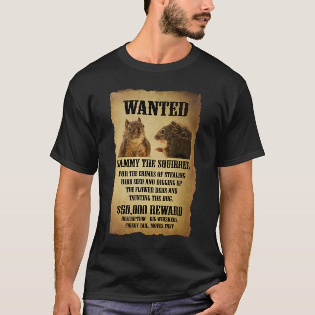 Gewolltes Plakat mit Eichhörnchen T-Shirt (Vorderseite)