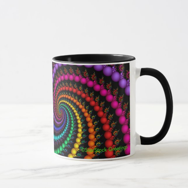 Gewundene Fraktal-Regenbogen-Tasse Tasse (Rechts)