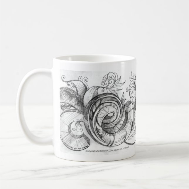 Gewundene Gekritzel-Tasse Kaffeetasse (Links)