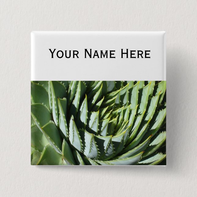 Gewundenes Aloe Button-zurück Knopf-Abzeichen Button (Vorderseite)