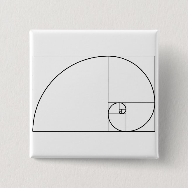Gewundenes goldenes Verhältnis Fibonaccis Button (Vorderseite)