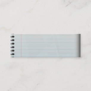 Gewundenes Notizbuch-gezeichnetes Papier Mini Visitenkarte