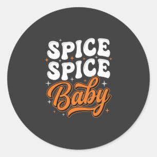Gewürz Gewürz Baby Halloween Retro-Typografie-Desi Runder Aufkleber