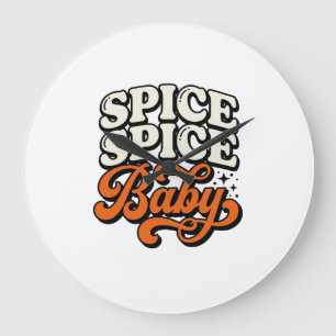 Gewürz Gewürz Baby Vintage Retro-Typografie-Shirt  Große Wanduhr