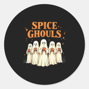 Gewürz Ghule Lustiger Halloween-Geist Kürbis Fraue Runder Aufkleber