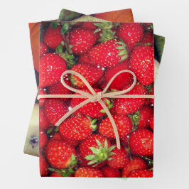 Gewürzbeere aus Rot, Birne und Orangenfrüchten Geschenkpapier Set