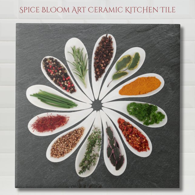 Gewürzblüten Kunstküche Fliese (Spice Bloom Art Ceramic Kitchen Tile)