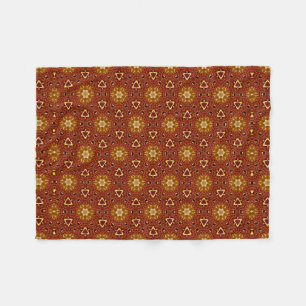 Gewürzbraun-Gelb-Masala-Muster Fleecedecke