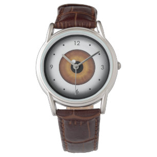 Gewürzbraunes Auge, kundenspezifische Armbanduhr