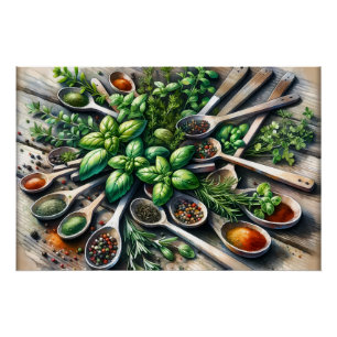 Gewürze für coole Lebensmittel Poster