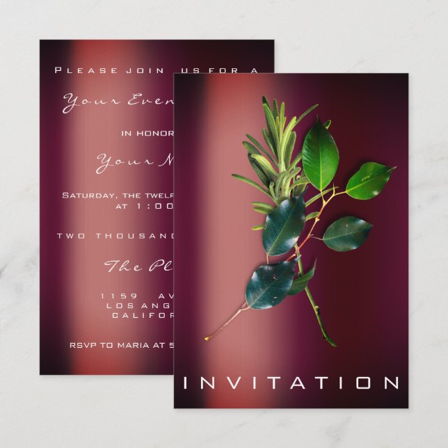 Gewürze Italienischer Koch Abendessen Nachhaltigke Einladung (Vorne/Hinten)