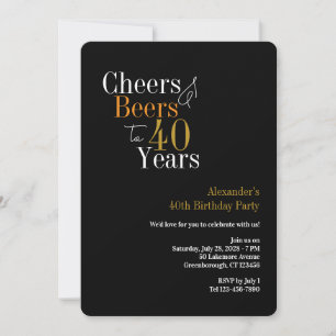 Gewürze und Bier bis 40 Jahre Party-Schwarzgold Einladung